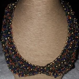 Unique Collar Bib Beaded Necklace OOAK